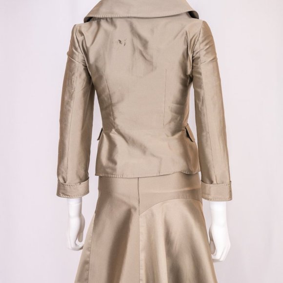 Moschino 2 Piece Champagne Blazer and Skirt w/ Zip - Picture 2 of 8